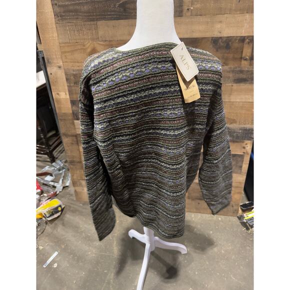 Vintage 1980s ALPS- Olive Grove-V-Neck Sweater - Size XXL - Picture 4 of 8